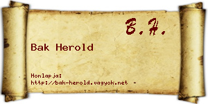 Bak Herold névjegykártya